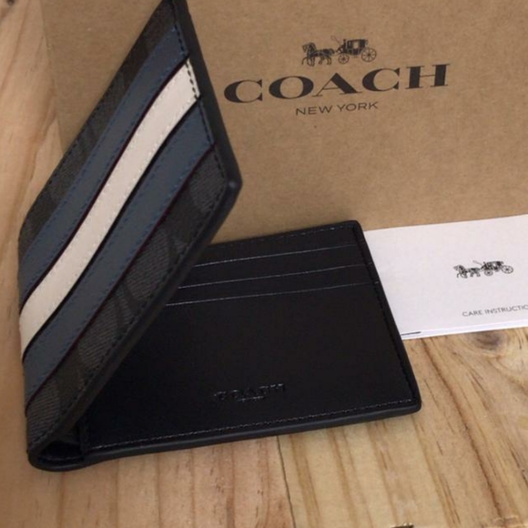 ⚜COACH Slim Billfold Wallet In Signature Ca… - Picture 3 of 4